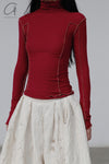 BASERANGE turtleneck sweater TTOT-RI-AU23 burnt red